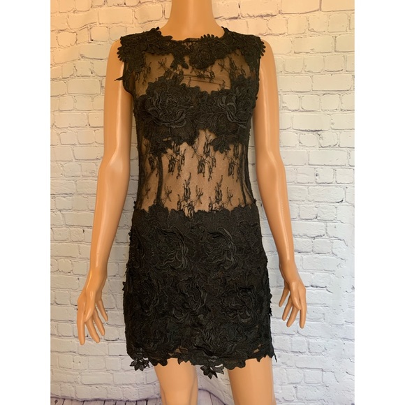 Cq by cq Black ALL Lace See-Through dress cocktail size small - Picture 4 of 15